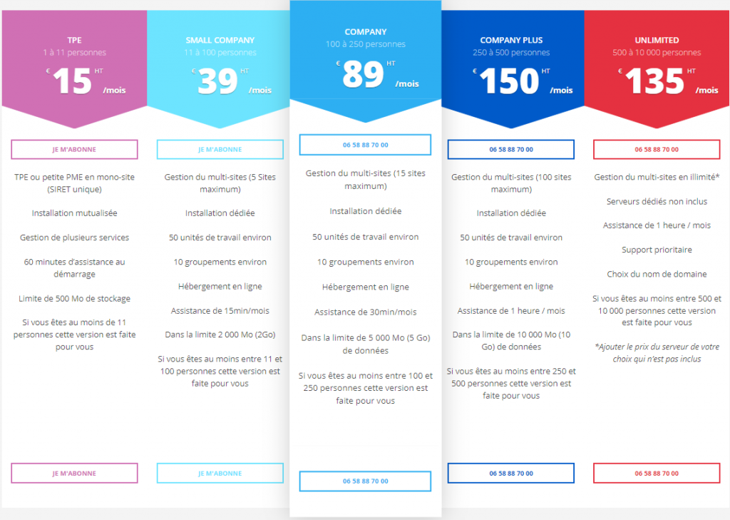 tarifs de DigRisk en mode SaaS
